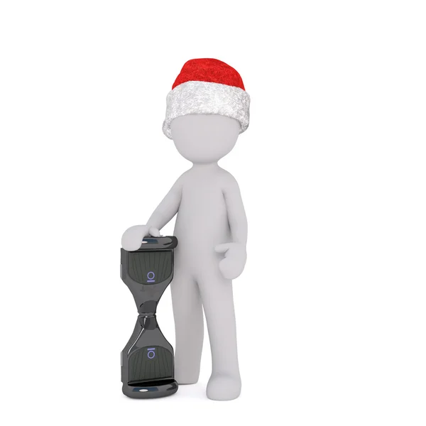 Karácsonyi okostelefon 3D-s ember — Stock Fotó