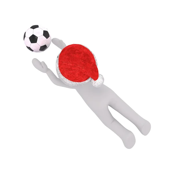 3D-s ember fociznak búvárkodás elkapni a labdát — Stock Fotó