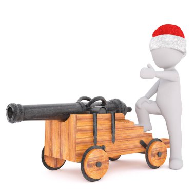 Noel Baba şapkası retro topuyla 3D toon karakter