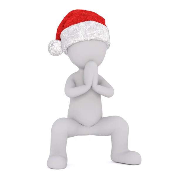 Festive little Christmas 3d man praying — Stock Photo, Image