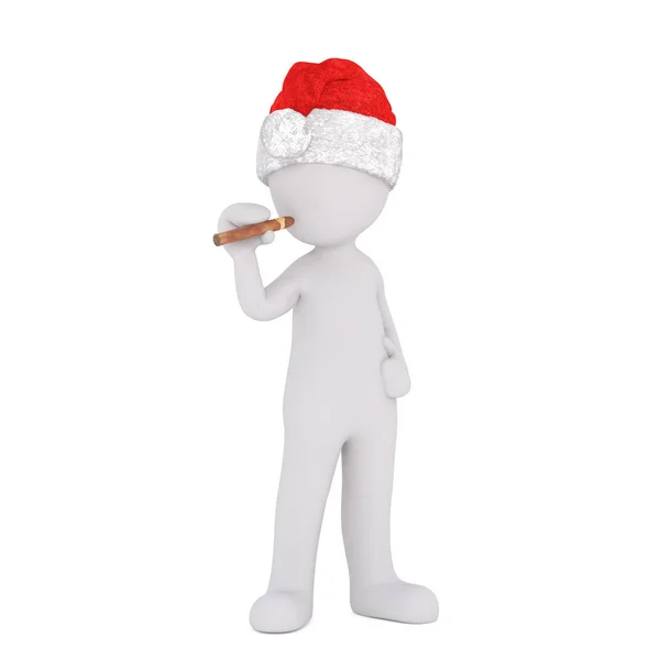 3D człowiek palenie cygar lub Polecane przez — Zdjęcie stockowe
