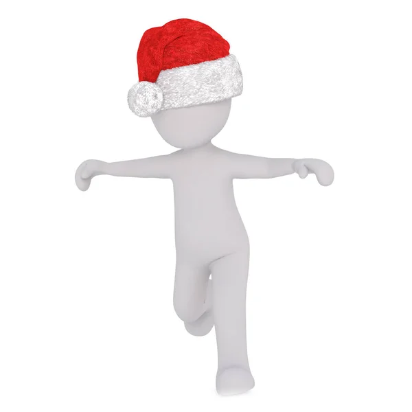 3D Τουν σε Santa καπέλο τρέχει προς τα εμπρός — Φωτογραφία Αρχείου