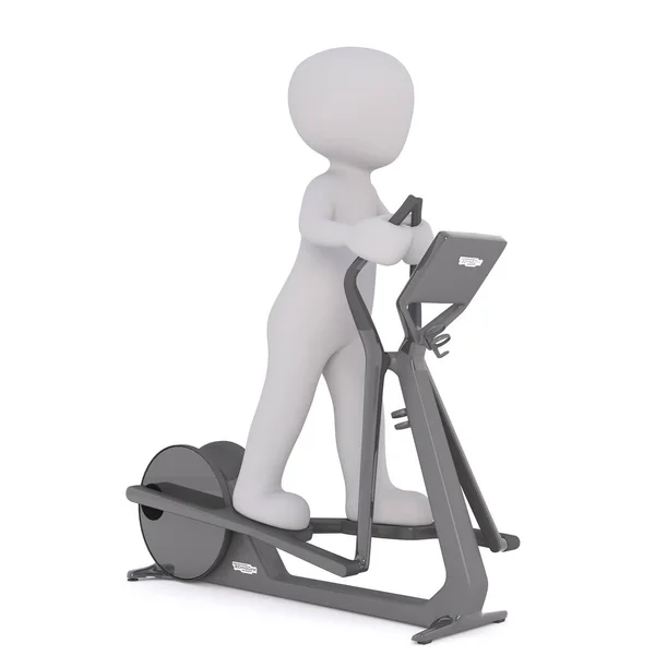 Single 3D figure using elliptical exercise machine — Stock Photo, Image