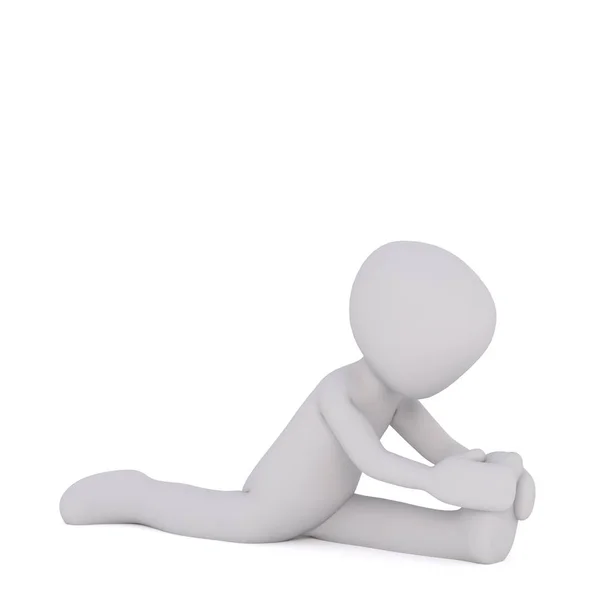 Cartoon Figure Doing Splits and Stretching — Stock Photo, Image