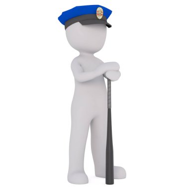 Uzun cop ile kap 3d toon polis