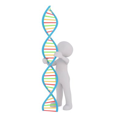 Sarmal Dna iplikçikli 3d bilim adamı