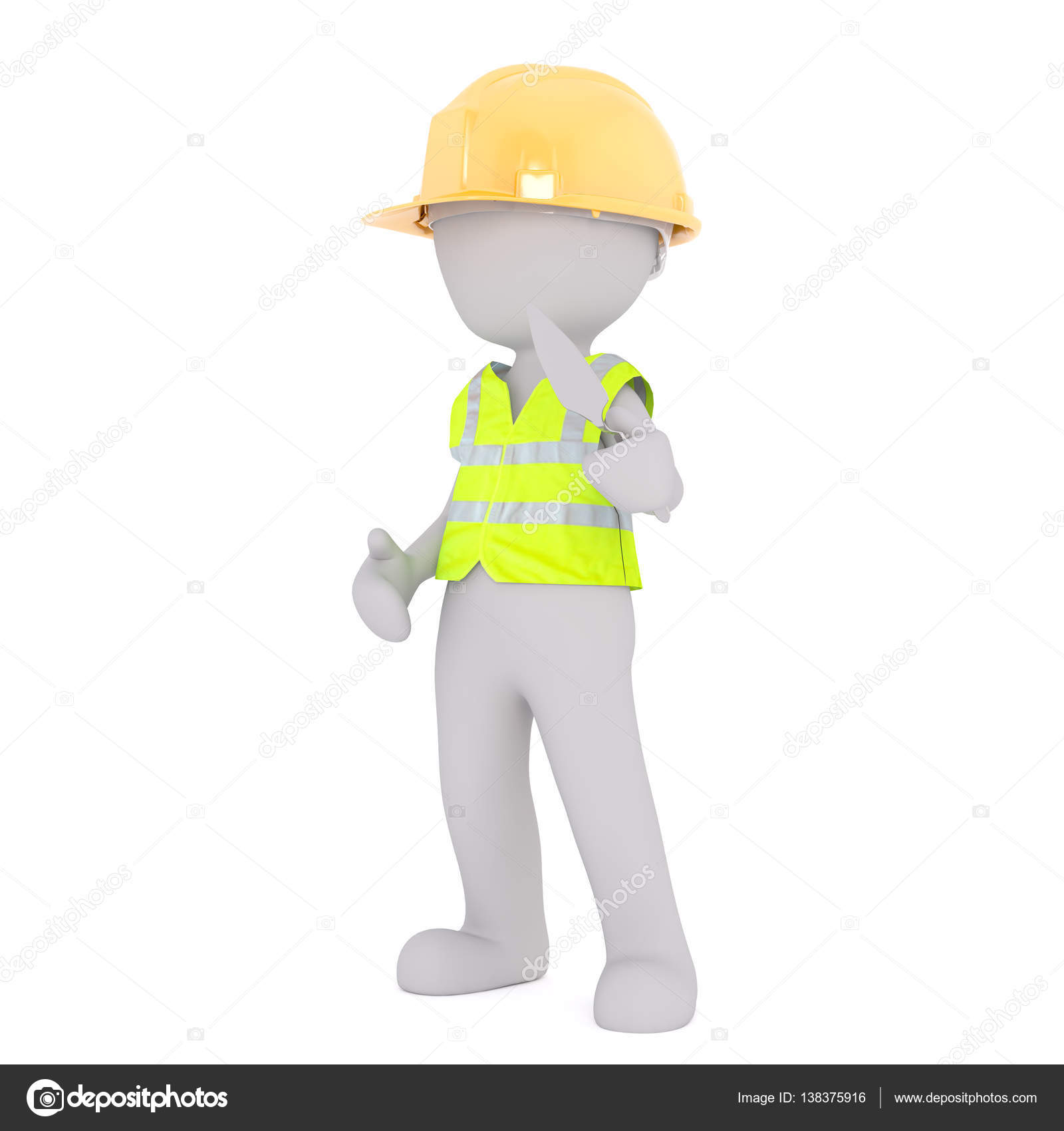 Cartoon Construction Worker Holding Trowel Stock Photo © 3D Agentur Cartoon Construction Worker Holding Trowel Stock Photo © 3D Agentur
