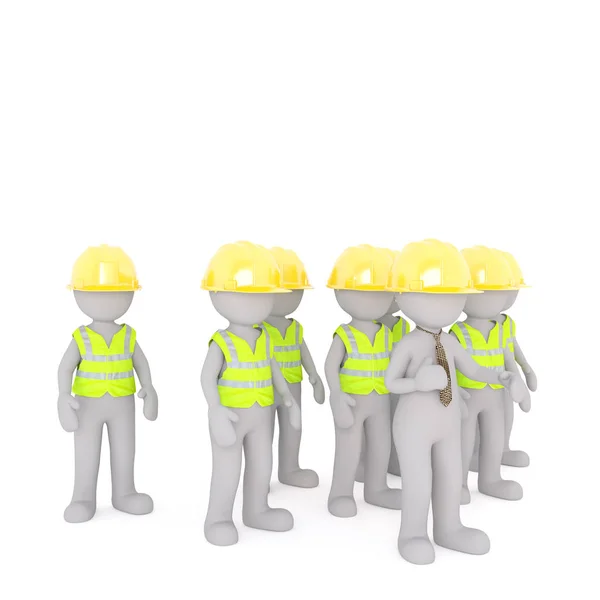 Construction workers and foreman concept — Stock Photo, Image