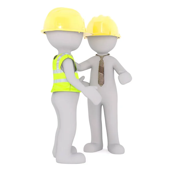 Építőipari munkás és foreman beszélgetés — Stock Fotó