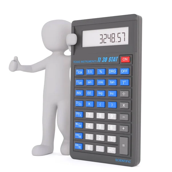 Optimistický člověk s konceptem kalkulačka — Stock fotografie