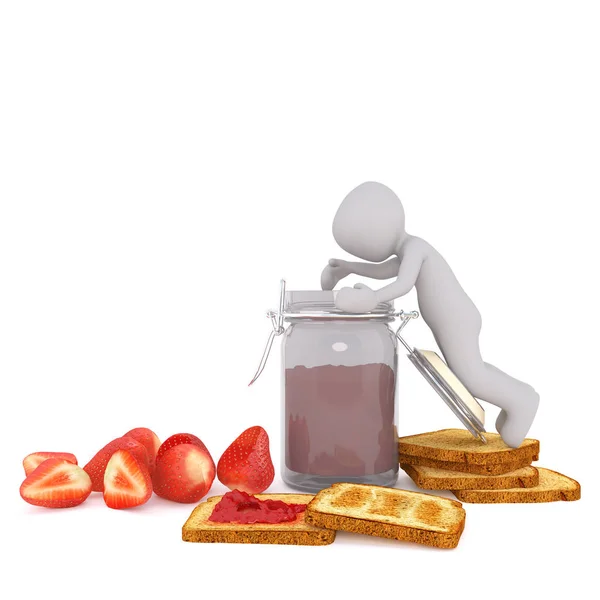 Toasts with strawberry jam concept — Stock Photo, Image