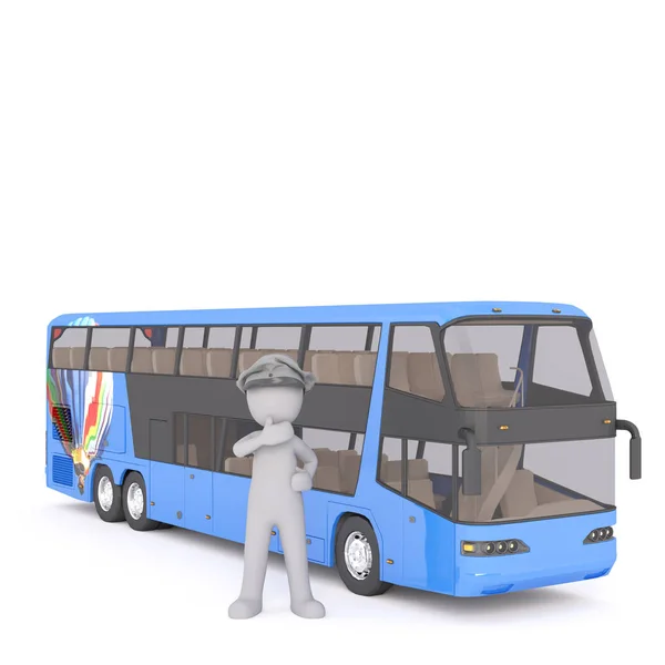 Οδηγός λεωφορείου που περιμένουν για τους επιβάτες — Φωτογραφία Αρχείου