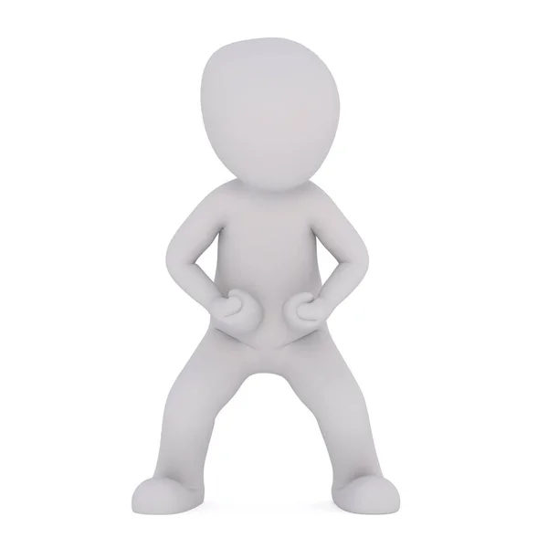 Figura ilustrada 3D combativa con puños — Foto de Stock