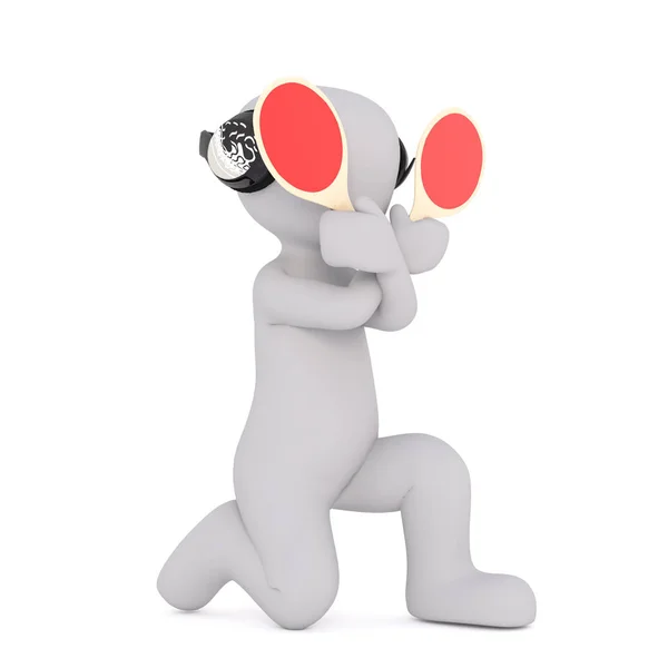 Unusual 3D illustrated rendering of signal man — Stock Photo, Image