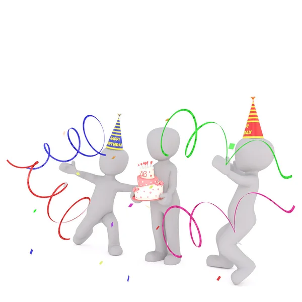 Cartoon Characters at Birthday Party Celebration