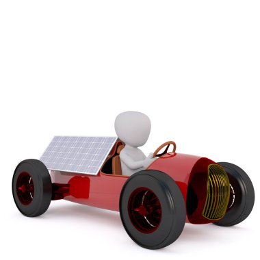 Driving car on solar panels clipart