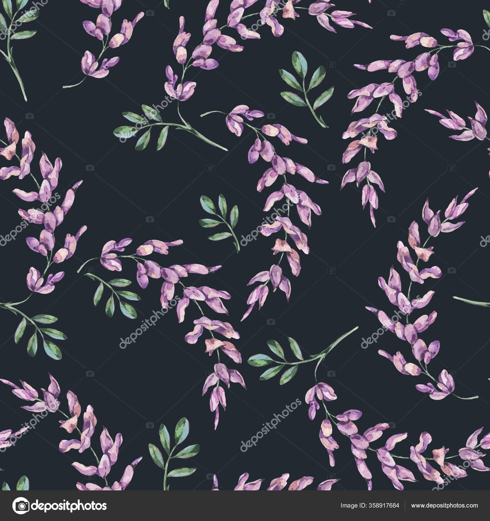 Watercolor Gentle Summer Seamless Pattern Pink Flowers Natural Floral Texture Stock Photo Image By C Belus 358917684