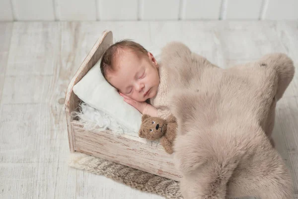 Slapende Pasgeboren Baby Gezond Medisch Concept Gezond Kind Concept Van — Stockfoto