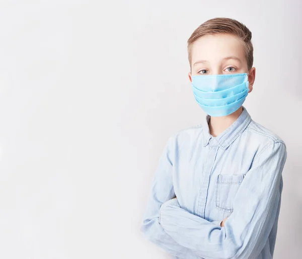 Child Medical Mask Coronavirus Air Pollution Pm2 Concept Virus Symptoms — Stock Photo, Image