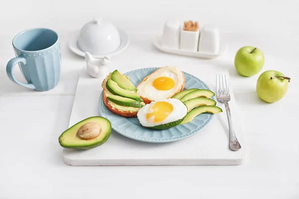 Sağlıklı Kahvaltı Atıştırmalık Sağlıklı Beslenme Kavramı Sabahları Romantik Kahvaltı — Stok fotoğraf