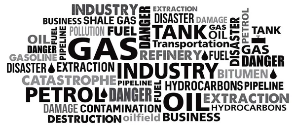 Gas petrol industry word cloud — Stock Vector