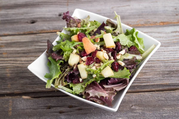 Kızılcık ve aple taze salata karışımı — Stok fotoğraf