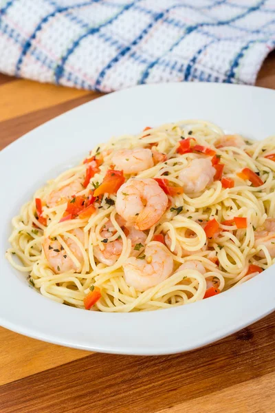 Pasta de ajo de camarones — Foto de Stock