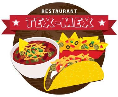 Tex mex gıda afiş vektör
