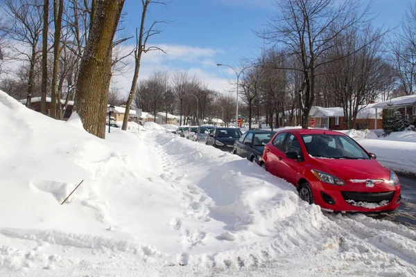 Straat na een sneeuwval — Stockfoto