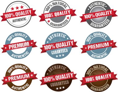 Premium Kalite Madde etiketi yuvarlak vektör etiketi ayarlayın