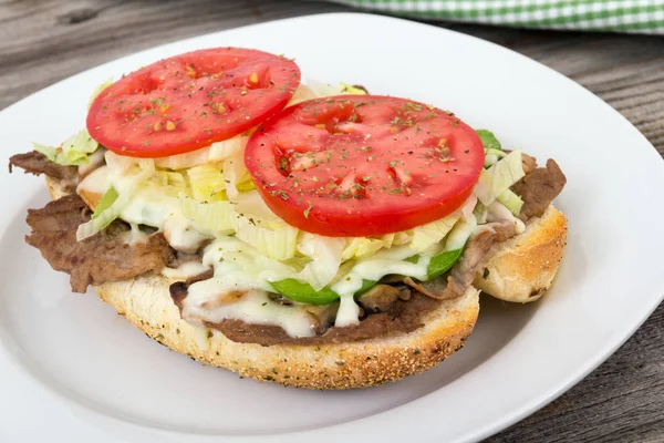 Daging sapi steak sub sandwich — Stok Foto