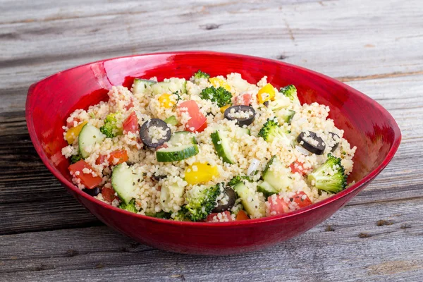 Bowl of couscous salad — Stock Photo, Image