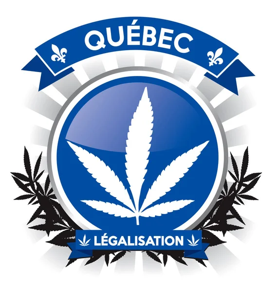 Provincia de Quebec símbolo de legalización del cannabis — Vector de stock