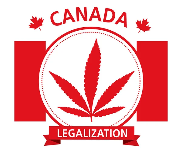 Legalización del cannabis canada emblema vector — Vector de stock