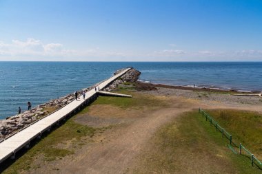 Bonaventure, Amerika Birleşik Devletleri-13 Ağustos 2017: Bonaventure Gaspesie Köyü Quebec Kanada yaz aylarında kamp Plage Beaubassin