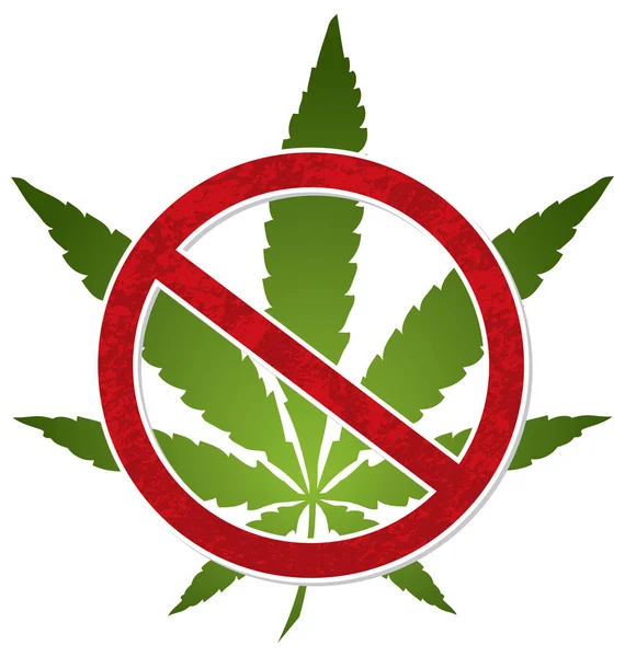 Nincs marihuána a kannabisz tilalma szimbólum — Stock Vector