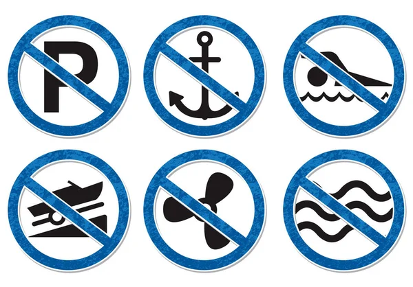 Icône de symbole nautique interdit — Image vectorielle