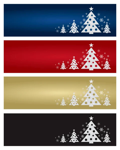 Weihnachtsbaum-Banner mit Farbvariation — Stockvektor