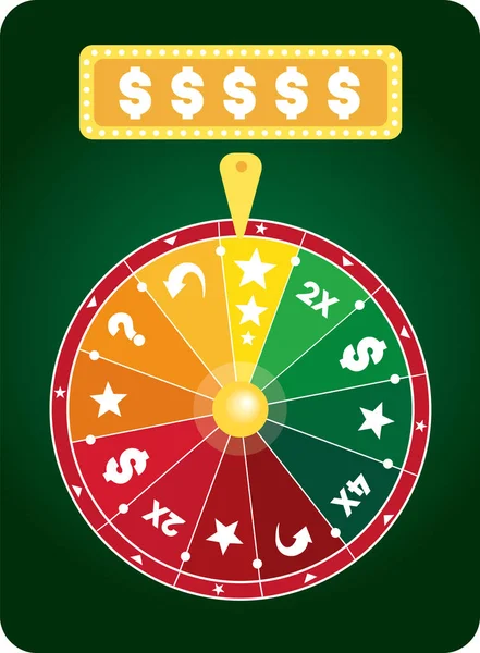Lucky prize wheel flat illustration vector — Stock Vector