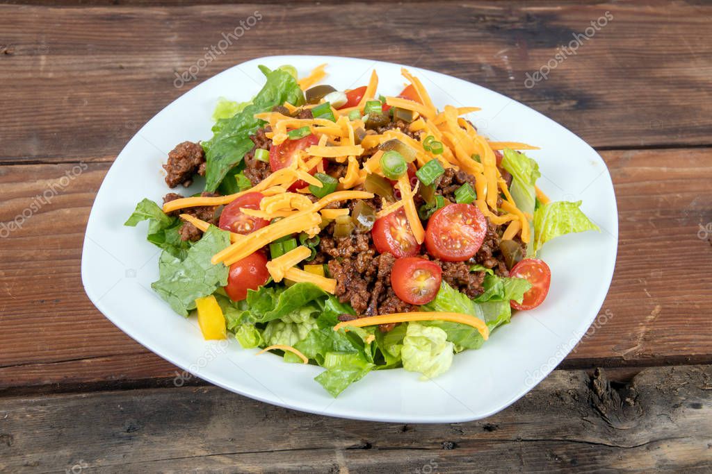 beef taco salad bowl dish