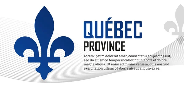 Quebec Provincia Del Canada Emblema Disegno Banner Intestazione Verticale — Vettoriale Stock