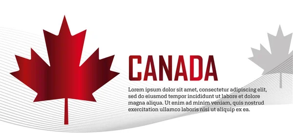 Canada Paese Emblema Verticale Intestazione Banner Design — Vettoriale Stock