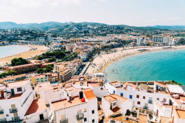 Peniscola şehir İspanya Hava panoramik manzaralı