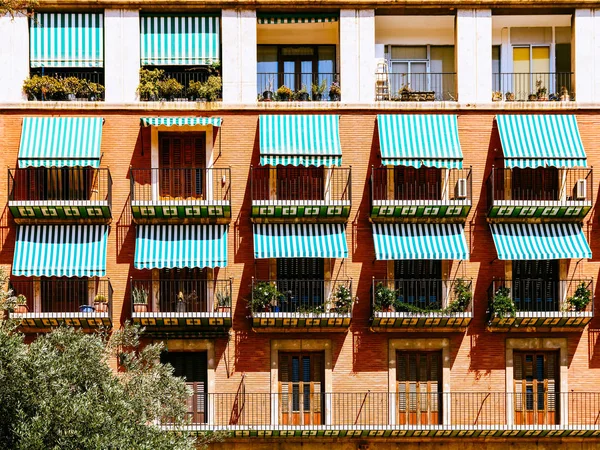 Vintage Apartament Building Block Exterior Facade — Stock Photo, Image