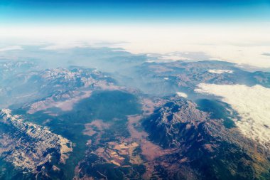 Planet Earth ufuk görünümünü uçak