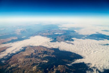 Planet Earth ufuk görünümünü uçak