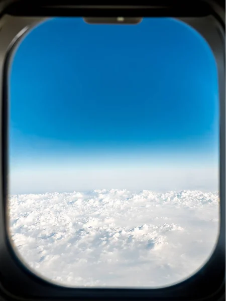 Vista Janela Avião Acima Das Nuvens — Fotografia de Stock