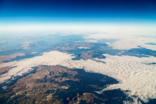 Vliegtuig Weergave Van Planeet Aarde Horizon — Stockfoto