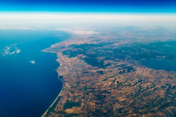 Satellietmening van planeet aarde Horizon — Stockfoto