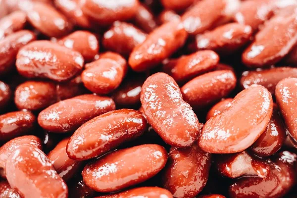Pile of Canned Red Kidney Beans — стоковое фото